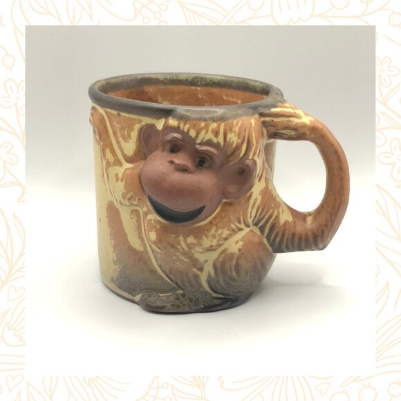 John Buck Monkey Mug Collectable Studio Pottery Made in Japan - Picture 1 of 5